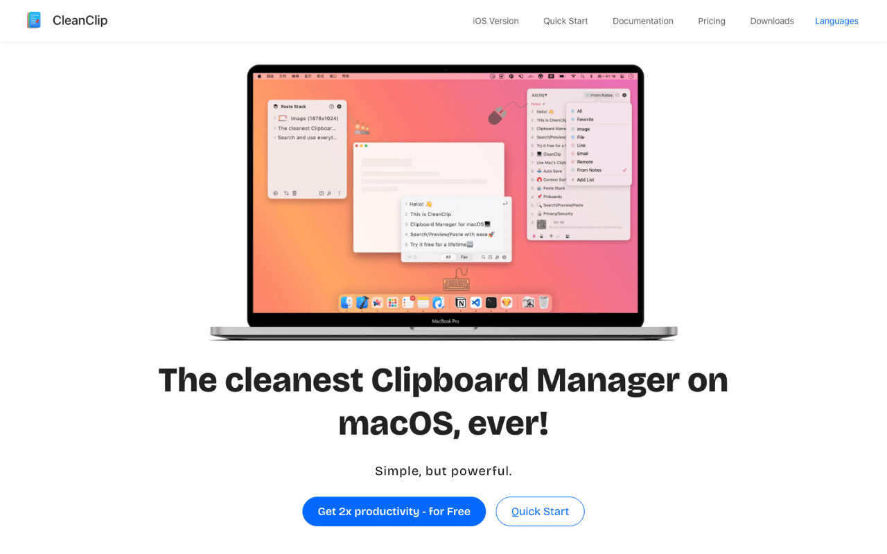 CleanClip home page