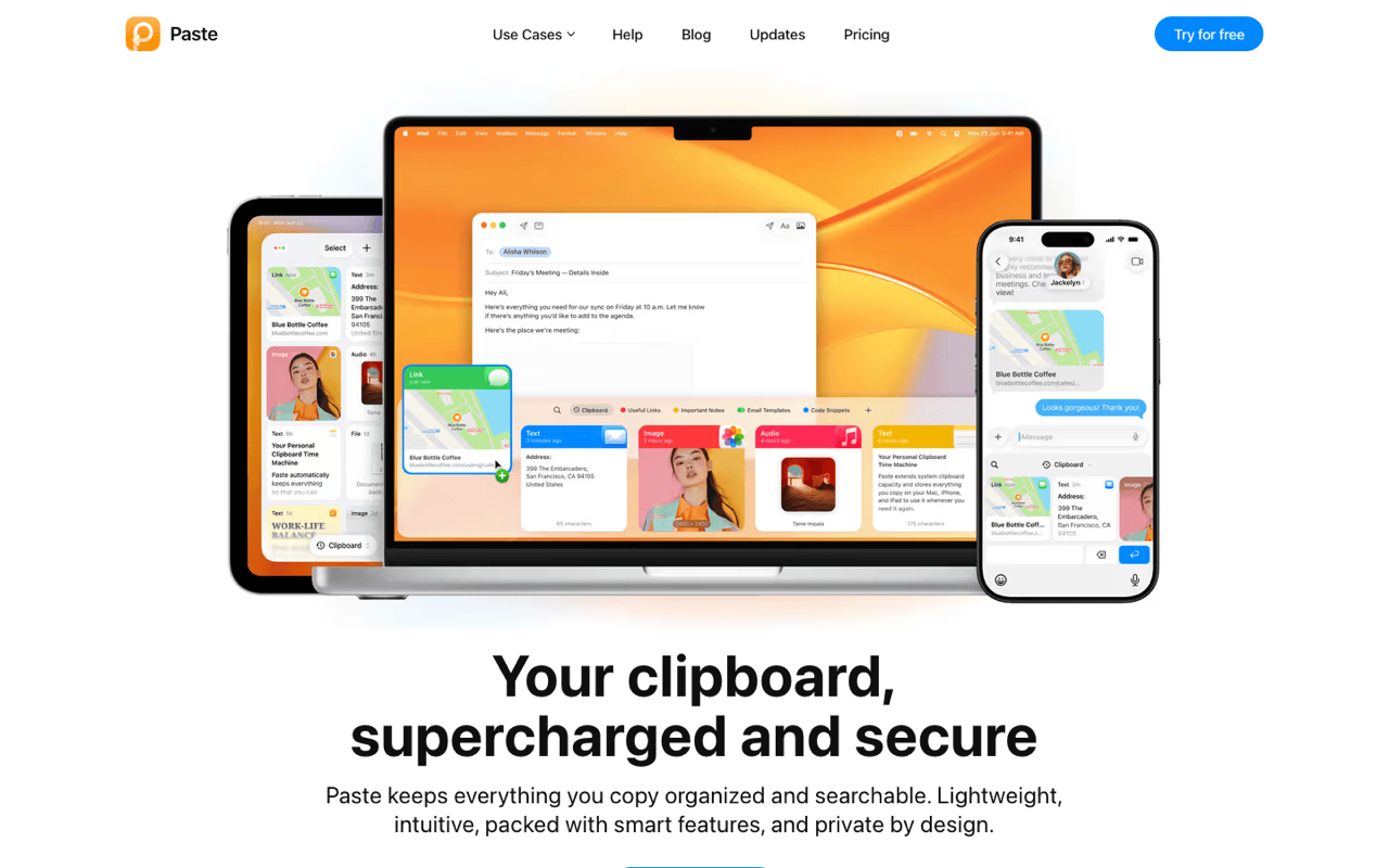 Paste home page